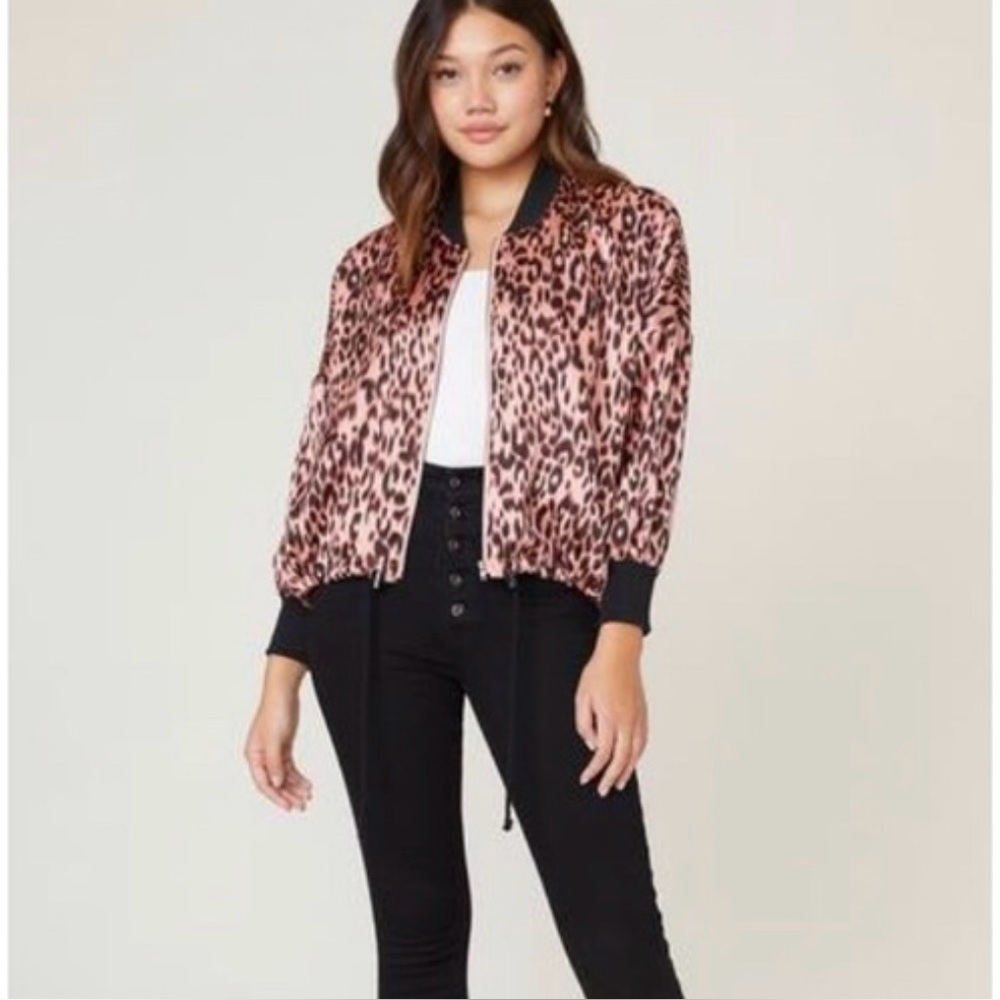 SOLD Jack by BB Dakota Pink Leopard Bomber Jacket
